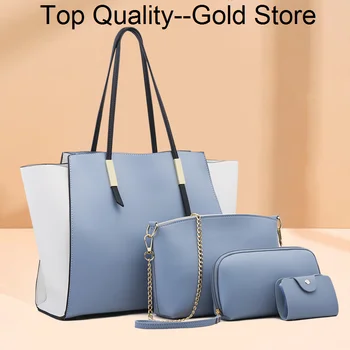 Дамска чанта, Нова Мода е Лесна чанта за майките, изкуствена кожа, състояща се от Три части, с Голям Капацитет, През рамо, Преносима чанта На Едно рамо