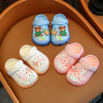 Детски сандали и чехли, мини, Baotou, детски обувки с дупки, от 1 до 3 години, мили момичета и момчета в банята