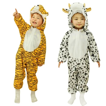 Деца, животни гащеризон cosplay костюмите на децата тигър, слон, Леопард рожден ден облечи