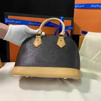 Дизайнерска луксозна кожена чанта Класическа чанта под формата на черупки с писмото принтом, чанта-месинджър джоб, дамска чанта със средна мощност