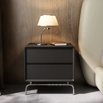 Дизайнът на Луксозни нощни шкафчета Черни кутии в селски стил Проста нощно шкафче за спалня Малка метална кутия за съхранение на бижута за дома