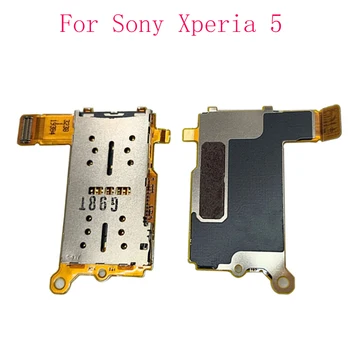 Държач за четене sim-карти, жак за тава, жак за свързване на микрофон за Sony Xperia 5, гъвкав кабел