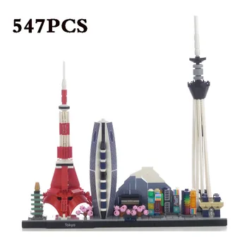 Има забележителности на Токио, модел 21051 skyline, строителни играчки, строителни блокчета, играчки с изглед към улицата, детски подаръци за рожден ден, направи си сам, Коледа
