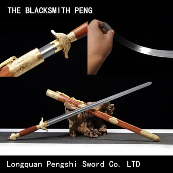 Китайски Кунг-фу, поднимающий хребет Цвете Божур, Тайдзи Меч /Утринна практиката на бойните изкуства с меч / мека меч ръчно изработени от неръждаема стомана
