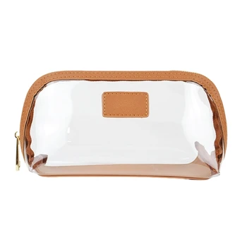 Косметичка, косметичка, водоустойчив косметичка с цип, прозрачна чанта за тоалетни принадлежности, полумесец, чанта от TPU 517D