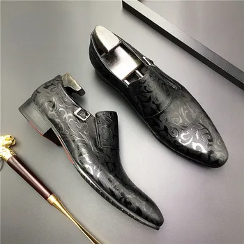 Луксозни мъжки модел обувки от естествена кожа ръчно изработени, маркови дизайнерски удобни есента реколта бизнес сватбени светски лоферы, мъжки