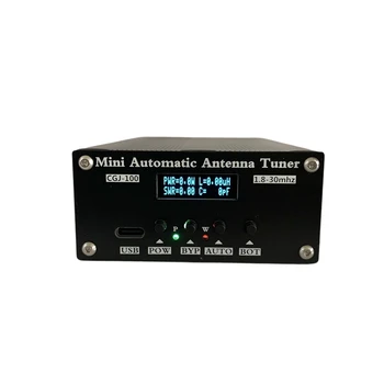 Мини Автоматична Антена Тунер CGJ-100 1,8-30 Mhz с OLED-дисплей 0,91 Инча за Късовълновите радиостанции с мощност 5-100 W