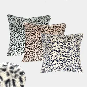 Модерен калъф за възглавница от леопардового кожа INS, плюшен калъфка за дивана в скандинавски стил, декорация за всекидневната, вълнист листна космати калъфка 45x45 см