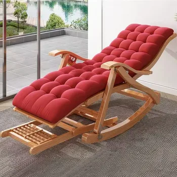Модерна всекидневна Складное бамбуковое люлеещ се стол Преносими стол за почивка на Пътни легла Шезлонги, градинска градински мебели