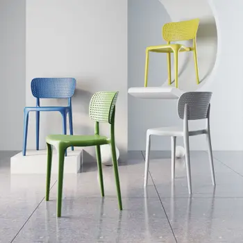 Модни минималистичные столове за всекидневна, пластмасов стол за хранене, дебели домашен стол за студенти, столче за грим, офис маса, прост стол