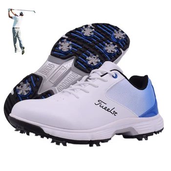 Мъжки обувки за голф, професионални дизайнерски дамски маратонки за голф, кожени удобни мъжки спортни маратонки за отдих, туризъм обувки, обувки за ходене