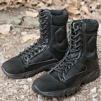 Мъжки тактически военни обувки, есенна удобна, дишаща черна армията работна обувки, мъжки обувки, износоустойчивост
