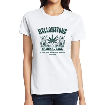 Национален парк Меллоустон, графични памучни дишаща тениска, Дамска Спортна Тениска за фитнес, Висококачествени Ежедневни блузи в стил Ретро
