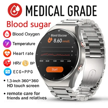 Неинвазивен Нивото на Захар в кръвта Смарт Часовници ЕКГ + ТОЧКИ Температурата на тялото наблюдение на сърдечната честота, SpO2 Монитор Smartwatch VSR Кръвно Налягане Здрави Часовници