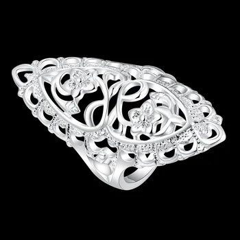 Нова мода проба 925 сребърна игла CZ кубичен цирконий бижута годежен пръстен, подарък женски пръстен Бърза доставка на Едро Размер на 7 8