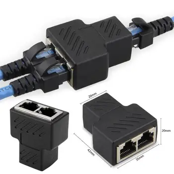 Нова мрежова газа от 1 до 2 локални мрежи Ethernet, удължителен кабел, включете адаптера, жак за оборудване, КОМПЮТРИ, кабели, адаптери, компютърни кабели