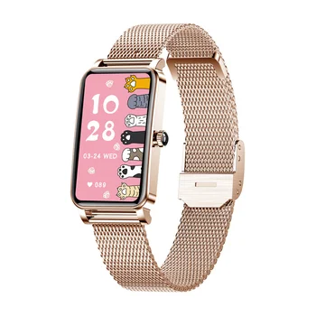 Нови луксозни умен часовник дамска гривна с пълен тъчскрийн Монитор на сърдечната честота фитнес IP68 водоустойчив умни часовници за Android и IOS