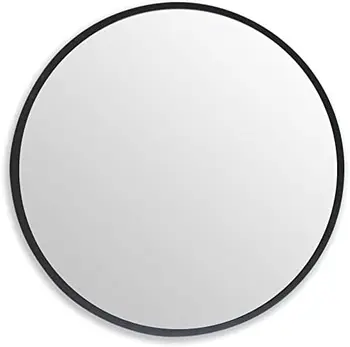 Огледало за Кръгло Огледало в метална Рамка с диаметър 30 см, Голямо Огледало за Баня, Черното Огледало за вашия интериор на Коридора в Хола, Спалнята