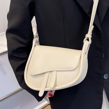 Однотонная проста чанта през рамо за жени, луксозни маркови дизайнерски чанти, дамски модни чанти на рамо, качествена чанта-месинджър Sac
