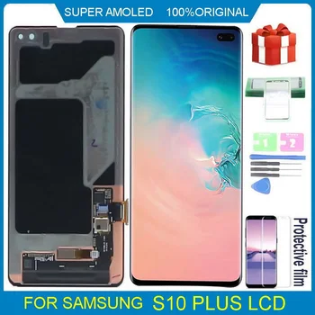 Оригинален AMOLED S10 + LCD-дисплей За Samsung Galaxy S10 Plus G975 G975F/DS G975U G975W Смяна на Сензорен екран на Таблет
