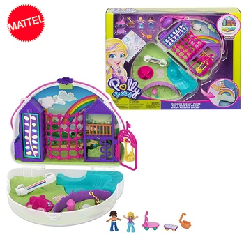 Оригинален Mattel Polly Pocket Shani Rainbow Dream Girls 8 Cm Играчки за Деца на Нови Играчки за деца Русалка Дете Подмладени с Кукли