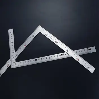 Офис метален инструмент за измерване на Ученически пособия, Двустранен състав на 90 градуса L-образна линия на Пряка линия линия под ъгъл 90