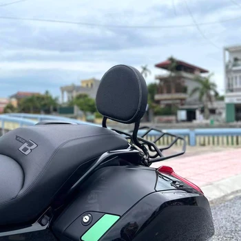 Панически За Bmw K1600B K1600 2018-2023 Мотоциклет Пътнически Облегалката на Багажника Комплект Възглавница Мързелива Облегалка Сиси Бар Кожа Черен