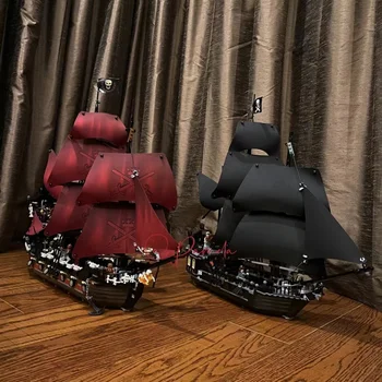 Пирати на Черната перла и отмъщението на кралица Ана кораб градивен елемент на Тухли играчка за рожден ден подарък за коледа Съвместимост 4195 4184
