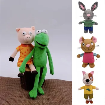 Плюшени играчки Pip и Posy, мультяшные плюшени играчки, фигурки на зайци, мишки, прасета, жаби, детски образователни меки играчки, кукли, Коледни подаръци