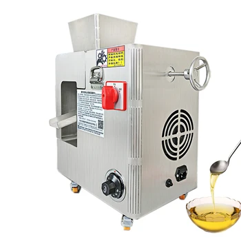 Преса за масло 220 1500 W, домакински аспиратор фъстъчено ленено масло, търговска машина за извличане на горещо и студено масло от неръждаема стомана