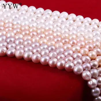 Продажба на едро Культивированные кръгли мъниста от сладководни перли, с размери около 14,5 инча с различни размери за бижута Колие направи си САМ Гривна от перли