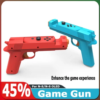 Ръкохватка във формата на игра пистолет за Nintendo Switch N-S/N-S OLED Аксесоари Лесна инсталация Подобряване на взаимодействието на родители и деца