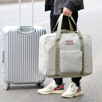 Сгъваеми пътни чанти унисекс от непромокаем плат Оксфорд, куфар за съхранение на багаж, подходящи чанти с голям капацитет, организаторите
