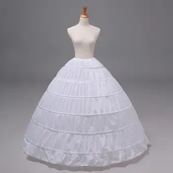 Секси бална рокля сватбена трапецовидна форма с дължина до пода с 6 обръча, долната пола-пилинг