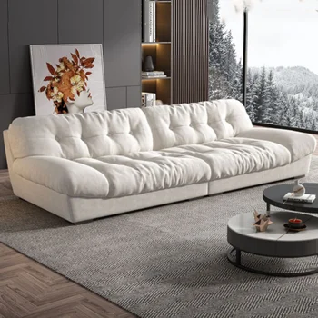Скандинавските релаксираща мека мебел за дневна, стрейчевые дизайнерски минималистичные луксозни италиански бели дивани за интериора Para El Hogar