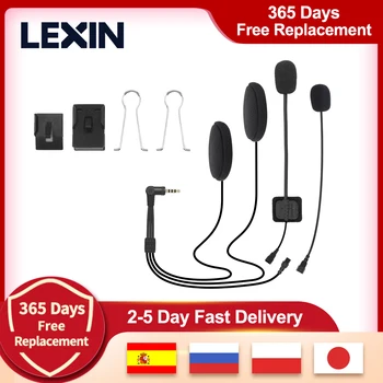 Слушалки за вътрешна връзка LEXIN LX-B4FM и набор от щипки за пълна /половин шлем с високо качество и силен звук, жак за слушалки, Bluetooth