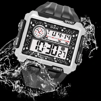 Спортни мъжки часовници SYNOKE 50 м, водоустойчив ръчен часовник с голям циферблат, многофункционални модерни цифрови часовници за мъже Relogio Masculino