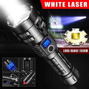 Фенерче Водоустойчив фенер с увеличение 4500 mah осветление Акумулаторна отбивка телескопична батерия Lanterna мощен