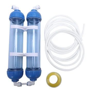 Филтър за вода, 2 бр., корпус касета T33, бутилка-филтър във формата на миди Сам T33, 4 бр., фитинги, пречистване на вода за система за обратна осмоза