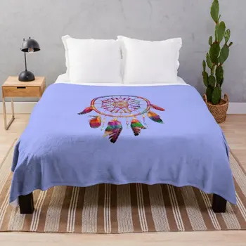 Цветна богемное флисовое одеяло Dreamcatcher, лесно всесезонное топло одеяло кралски размери, лесно и супер меко