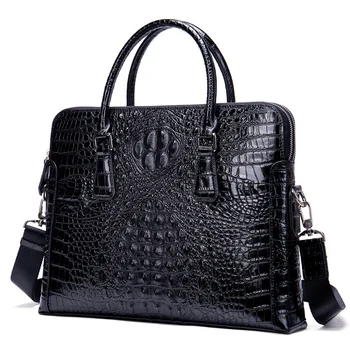 Чанта, мъжка чанта за лаптоп от естествена кожа, чанта, модерен офис чанта с шарките на крокодилска кожа за мъже, мъжки чанти за документи Porte
