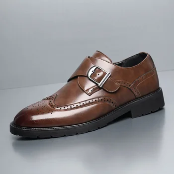 Четири сезона Нови мъжки бизнес ежедневни официални кожени обувки с перфорации тип 